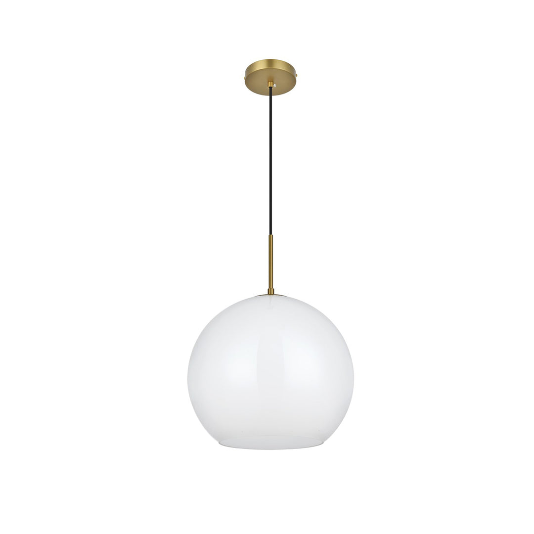 14 Inch Pendant Frosted White Shade In Satin Gold - View 4 - Joshua Marshal