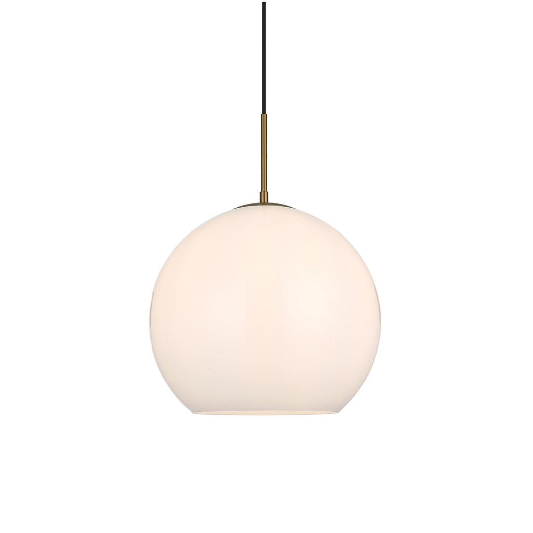 14 Inch Pendant Frosted White Shade In Satin Gold - View 5 - Joshua Marshal