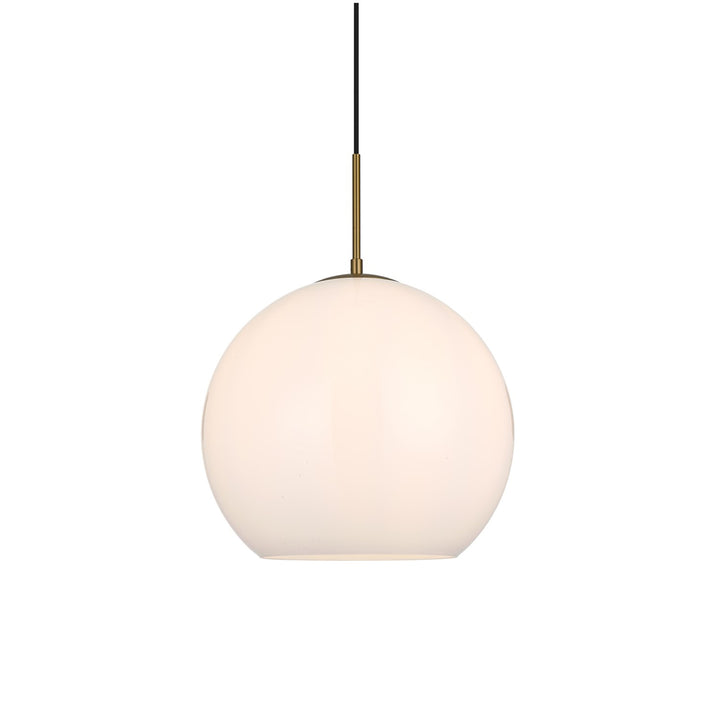 14 Inch Pendant Frosted White Shade In Satin Gold - View 5 - Joshua Marshal