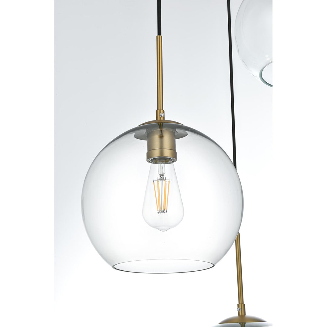 21 Inch Pendant Clear Shade In Satin Gold - View 5 - Joshua Marshal
