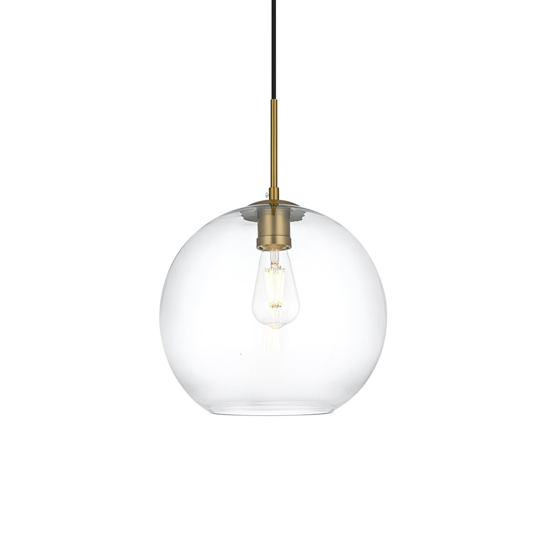 12 Inch Pendant Clear Shade In Satin Gold - View 4 - Joshua Marshal