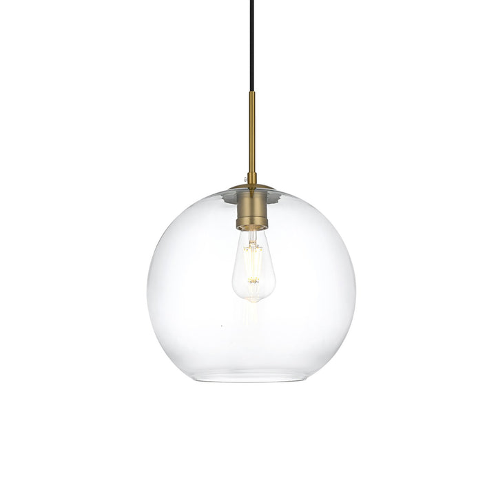 12 Inch Pendant Clear Shade In Satin Gold - View 4 - Joshua Marshal