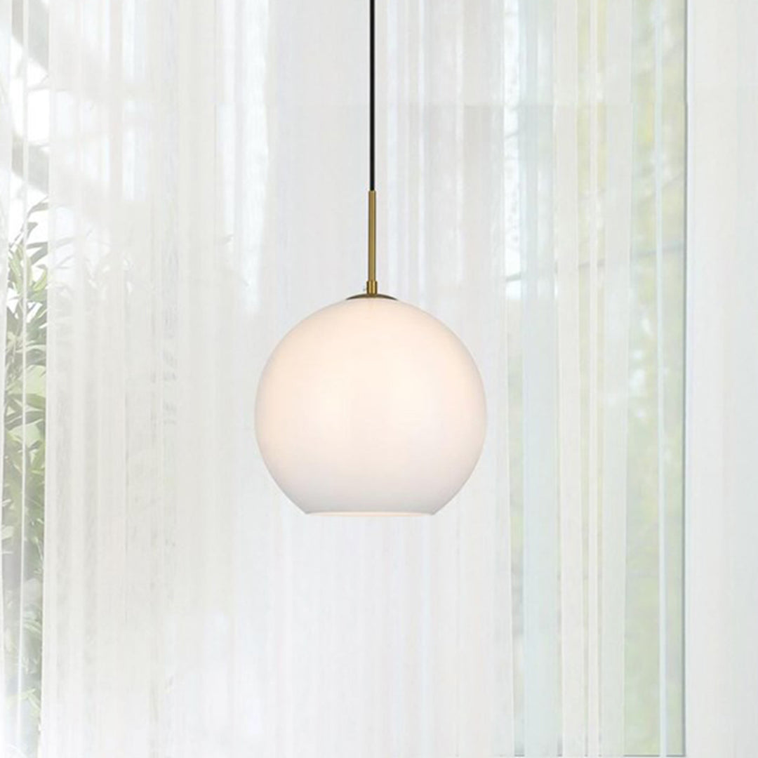 12 Inch Pendant Frosted White Shade In Satin Gold Satin Gold And Frosted White Finish - LIGHTING by Joshua Marshal
