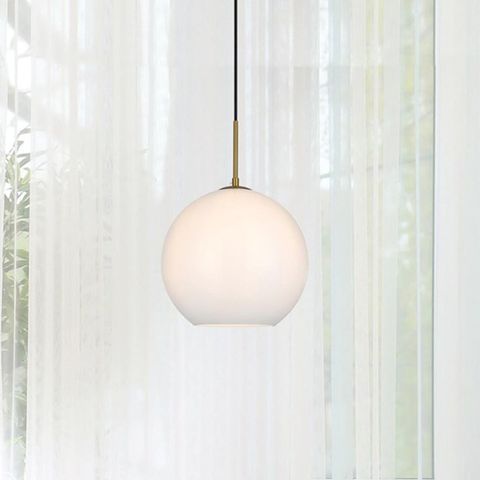 12 Inch Pendant Frosted White Shade In Satin Gold Satin Gold And Frosted White Finish - LIGHTING by Joshua Marshal