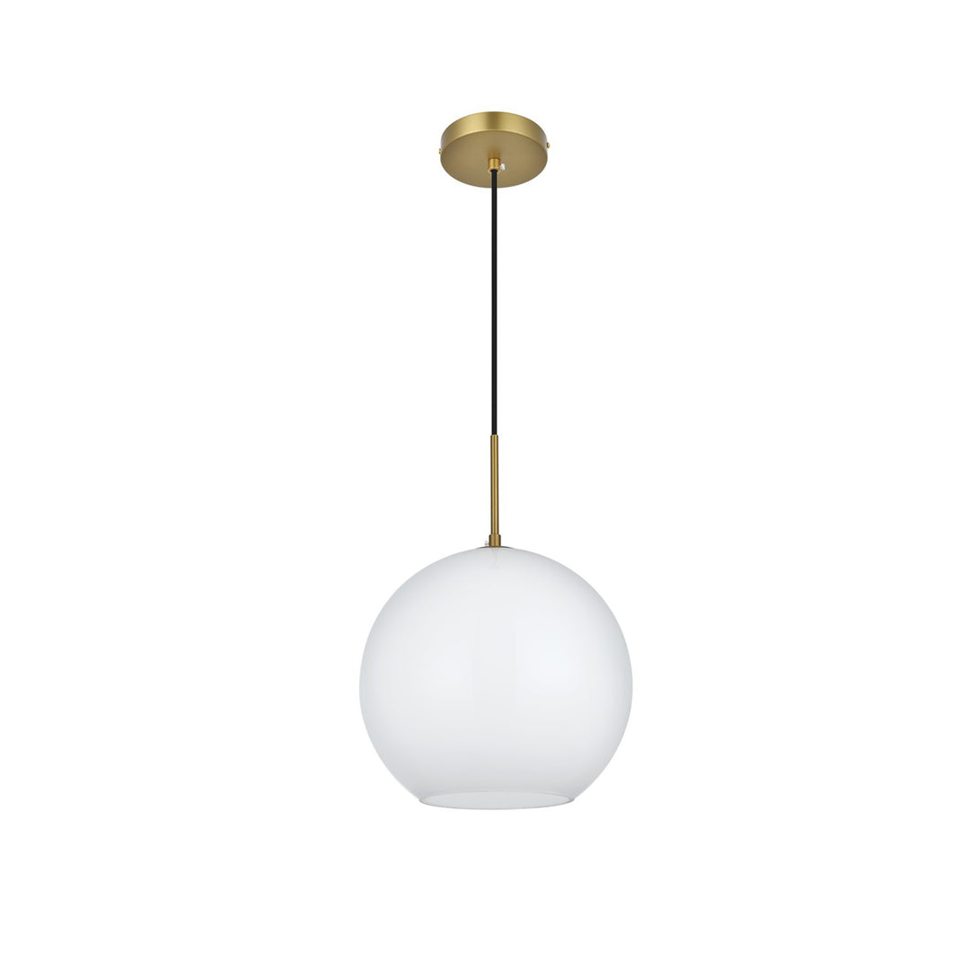 12 Inch Pendant Frosted White Shade In Satin Gold - View 3 - Joshua Marshal
