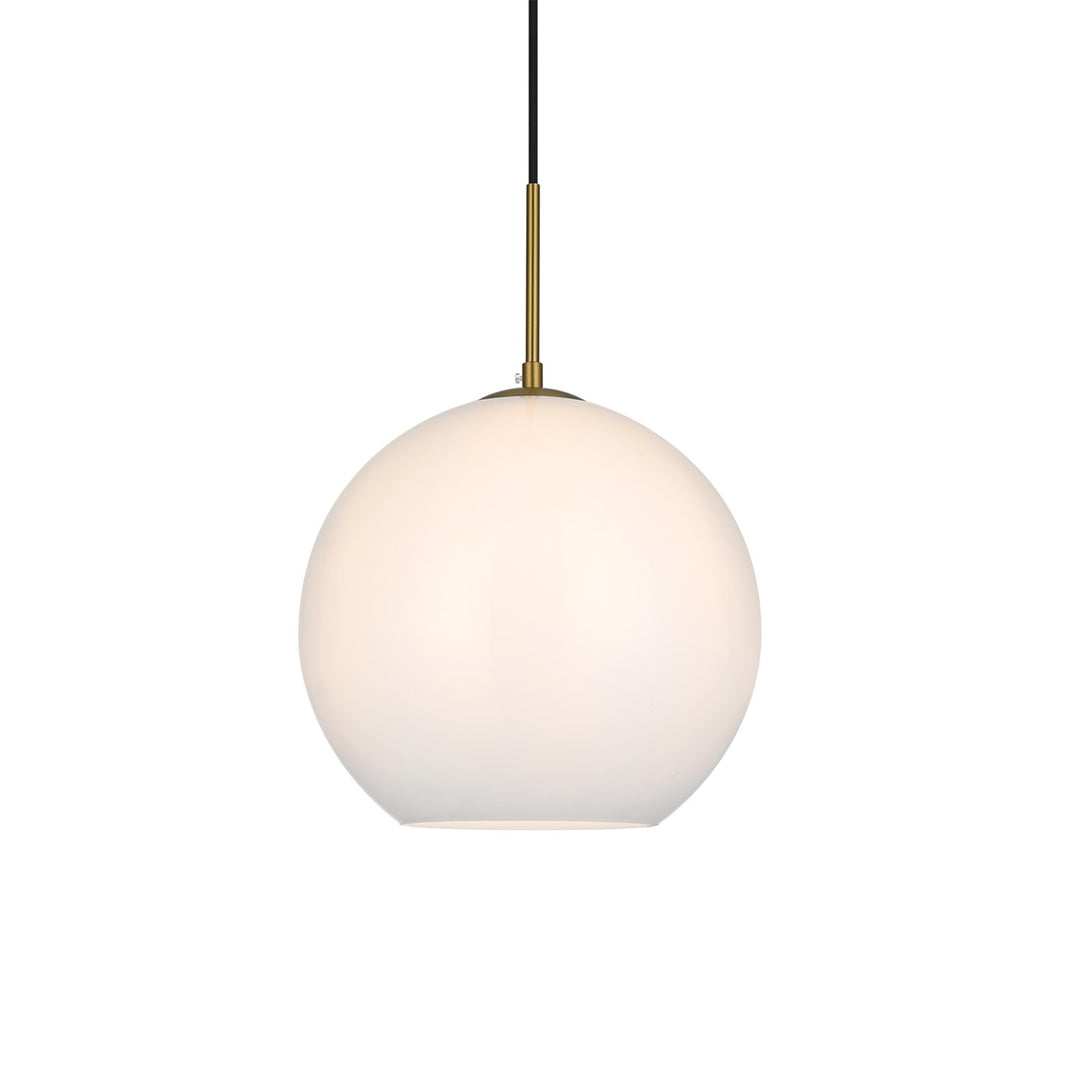 12 Inch Pendant Frosted White Shade In Satin Gold - View 4 - Joshua Marshal