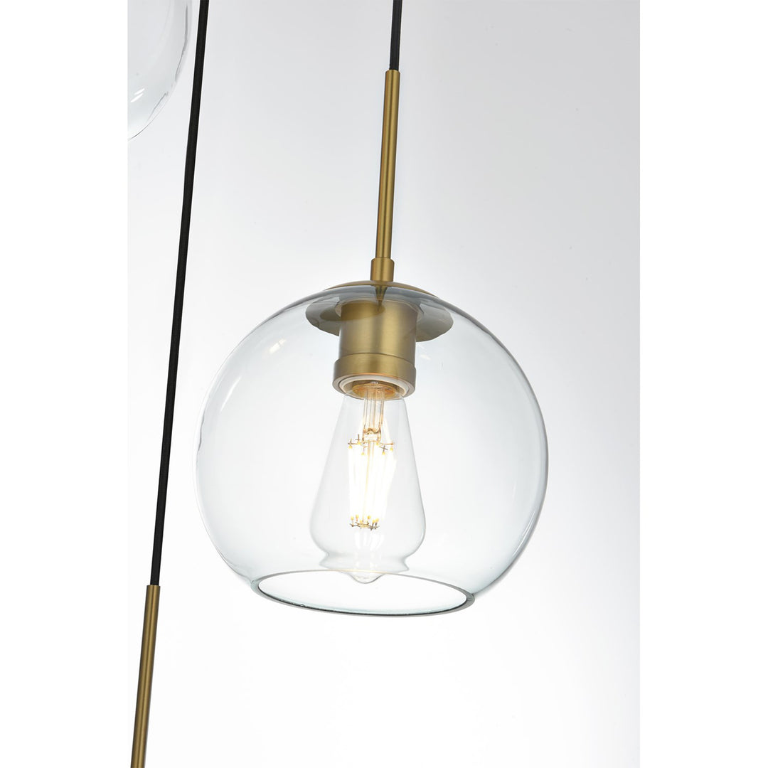 18 Inch Pendant Clear Shade In Satin Gold - View 5 - Joshua Marshal