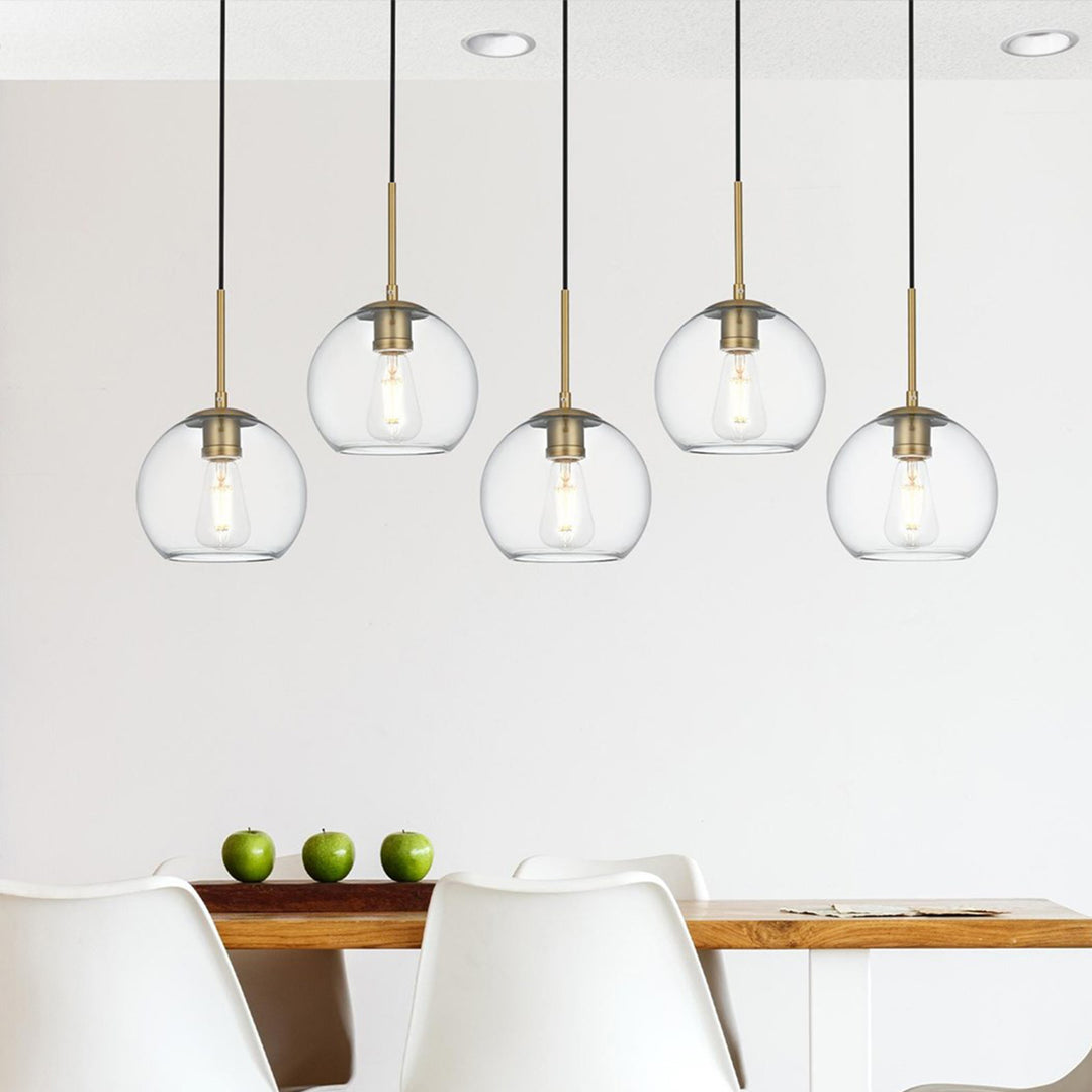 41.5 Inch Pendant Clear Shade In Satin Gold Satin Gold And Clear Finish - LIGHTING by Joshua Marshal