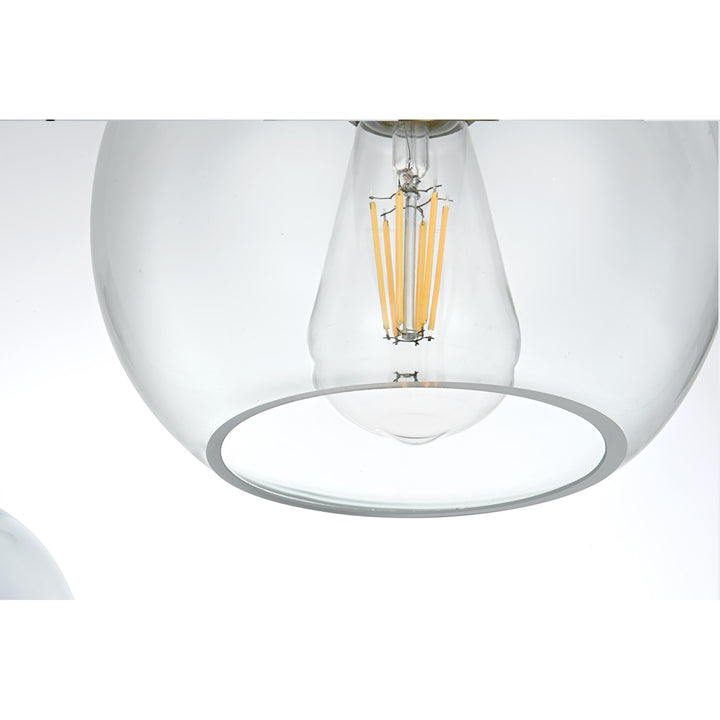 41.5 Inch Pendant Clear Shade In Satin Gold - View 5 - Joshua Marshal
