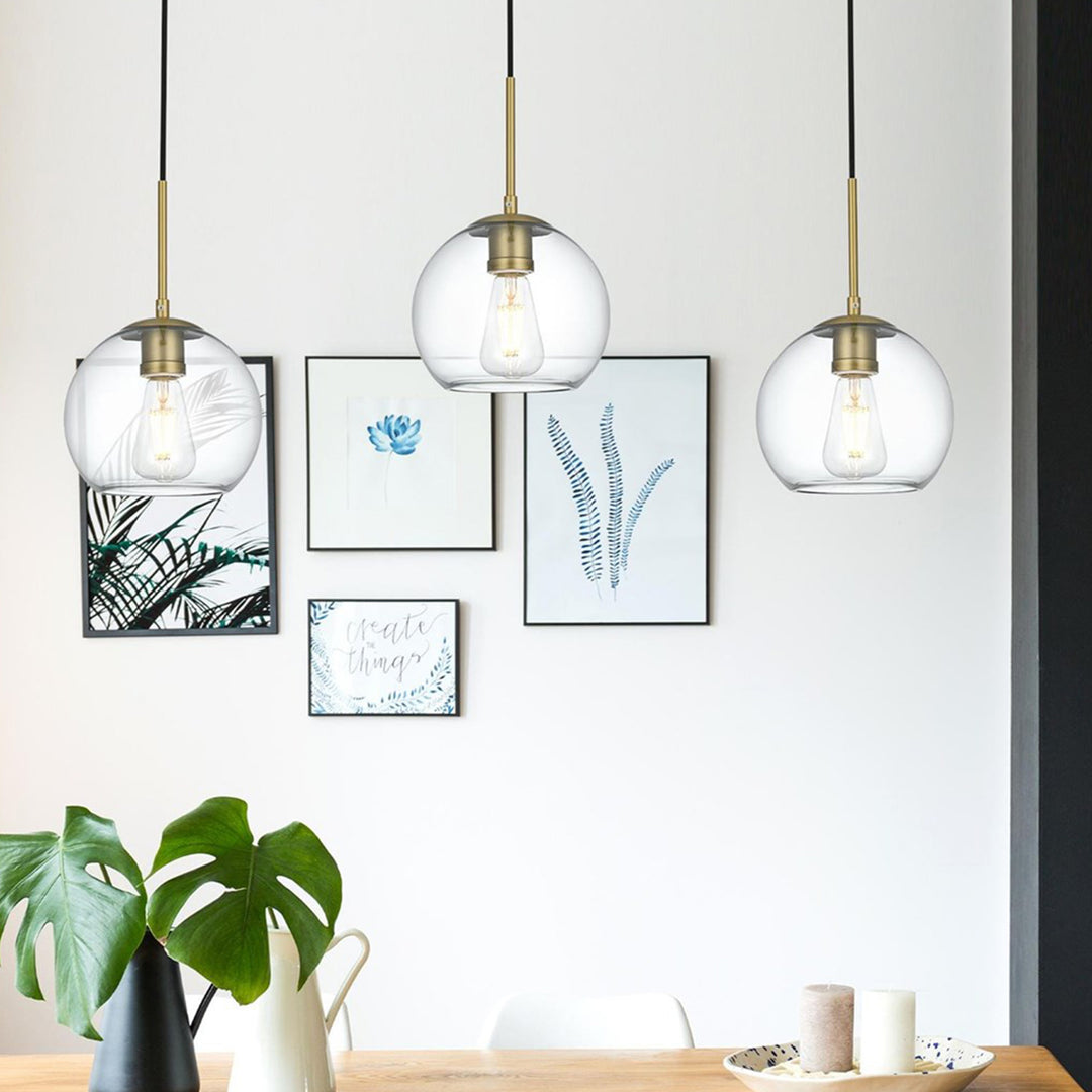 36 Inch Pendant Clear Shade In Satin Gold Satin Gold And Clear Finish - LIGHTING by Joshua Marshal