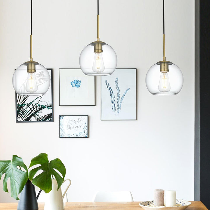 36 Inch Pendant Clear Shade In Satin Gold Satin Gold And Clear Finish - LIGHTING by Joshua Marshal