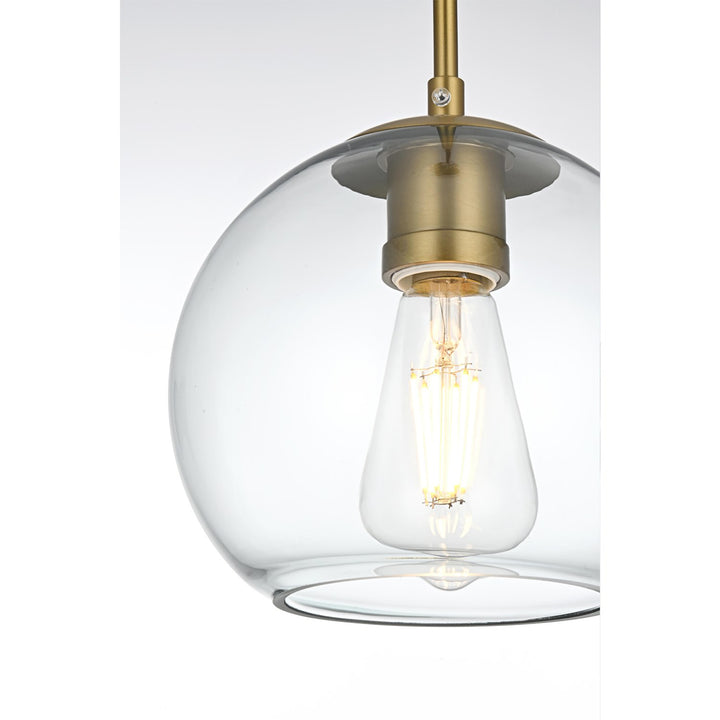 36 Inch Pendant Clear Shade In Satin Gold - View 5 - Joshua Marshal