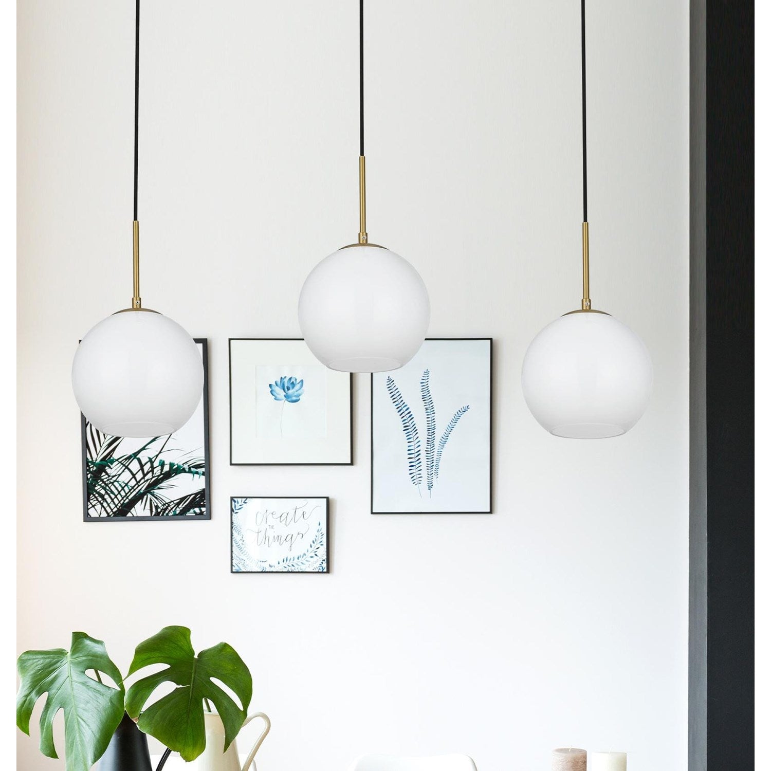 36 Inch Pendant Frosted White Shade In Satin Gold JM-845833