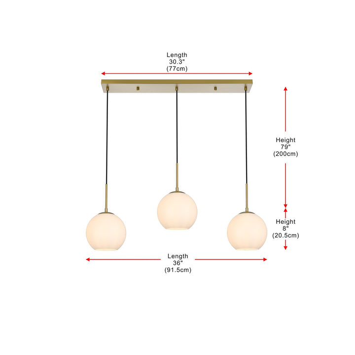 36 Inch Pendant Frosted White Shade In Satin Gold - View 6 - Joshua Marshal
