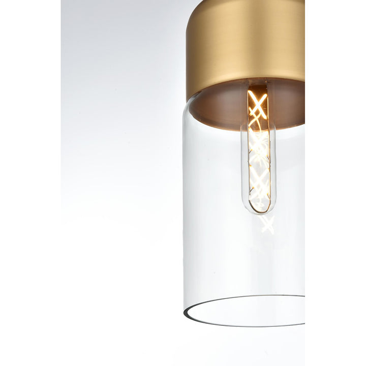5 Inch Pendant Clear Shade In Satin Gold - View 5 - Joshua Marshal