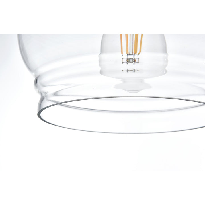 8 Inch Pendant Clear Shade In Satin Gold - View 5 - Joshua Marshal