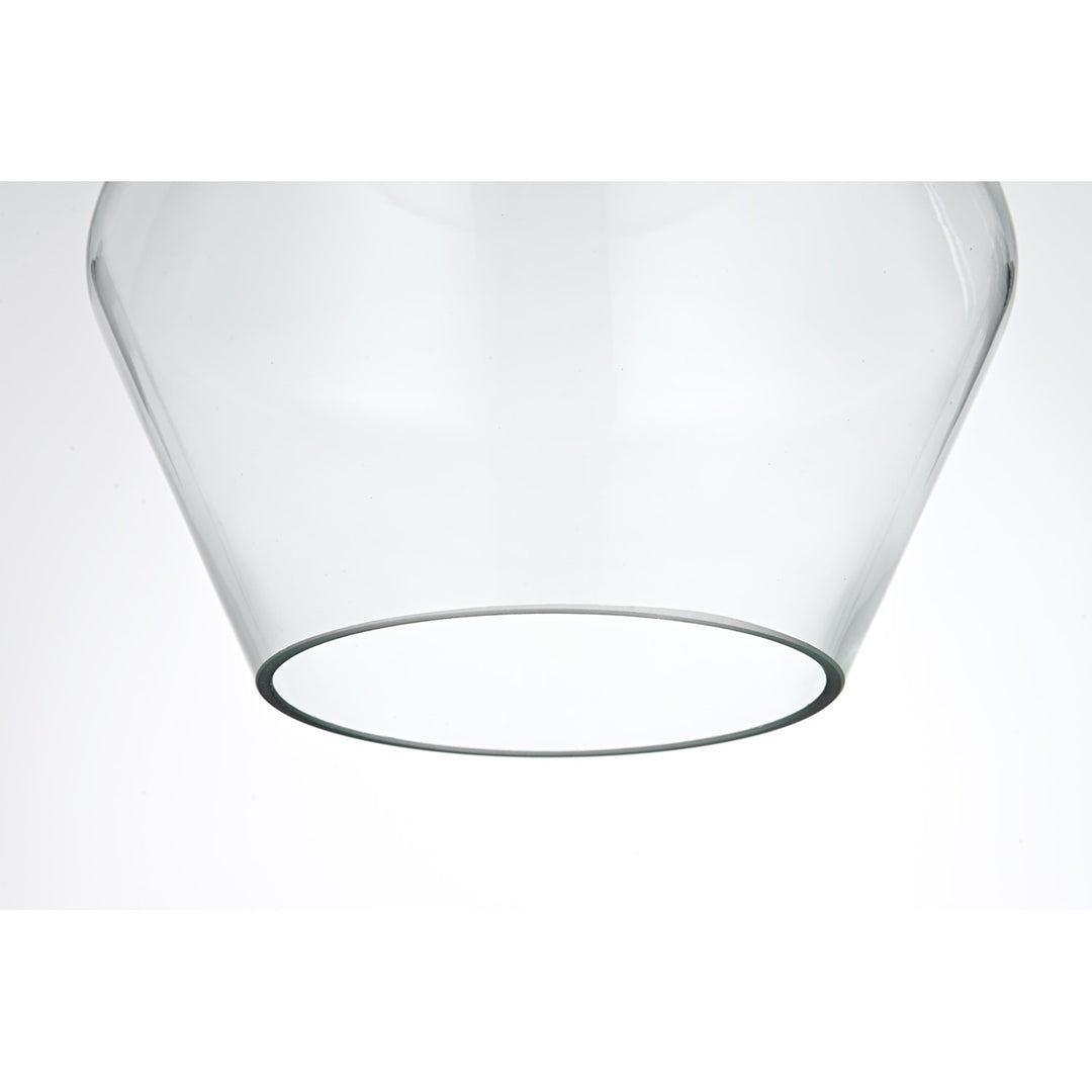 17.5 Inch Pendant Clear Shade In Satin Gold - View 5 - Joshua Marshal