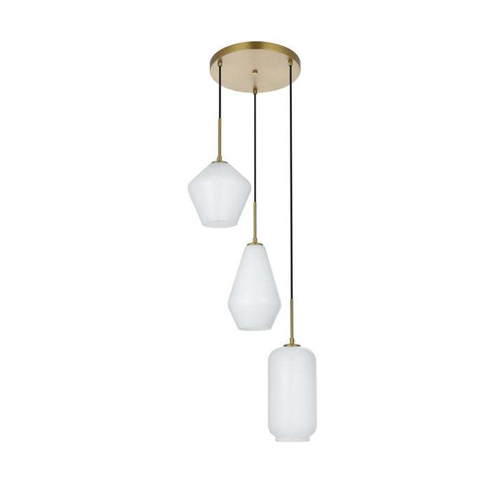 17.5 Inch Pendant Frosted White In Satin Gold - View 5 - Joshua Marshal