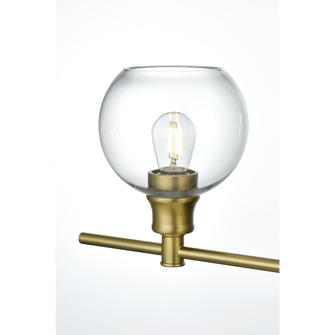 4 Light Satin Gold And Clear Glass Wall Sconce - View 5 - Joshua Marshal
