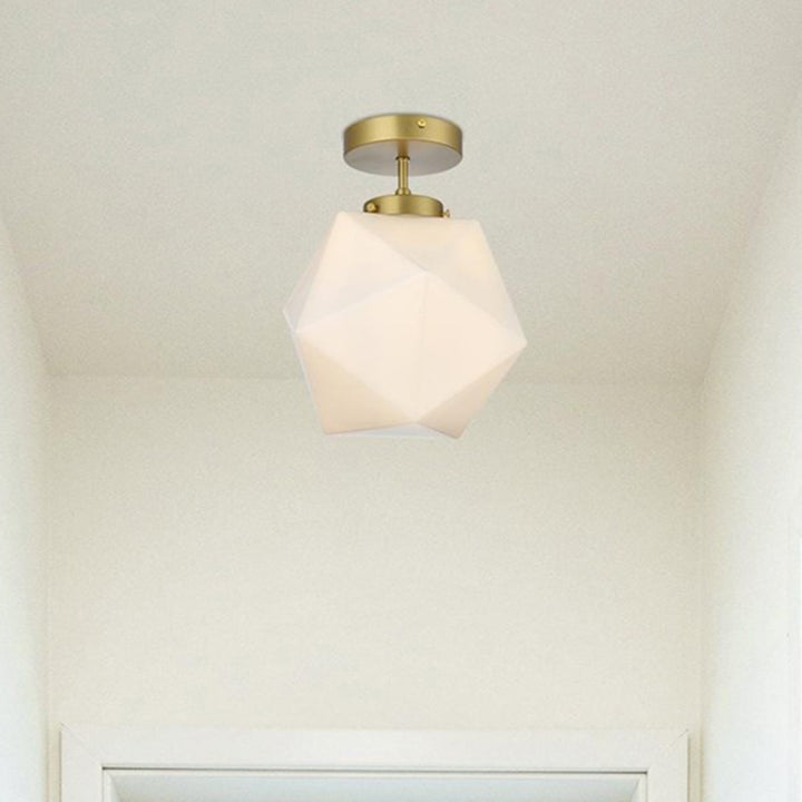 10 Inch Flush Mount Frosted White Shade In Satin Gold Satin Gold And Frosted White Finish - LIGHTING by Joshua Marshal