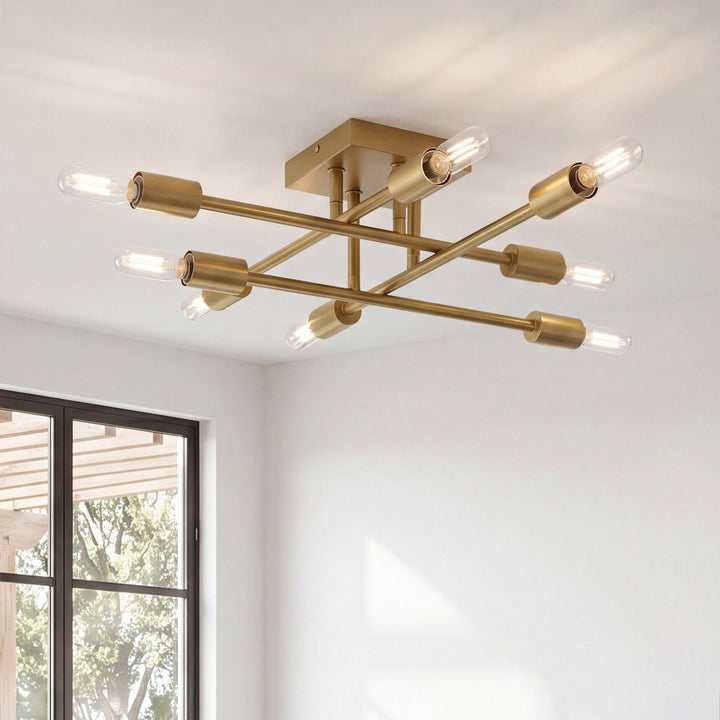 19 Inch Flush Mount In Satin Gold Satin Gold Finish - LIGHTING by Joshua Marshal