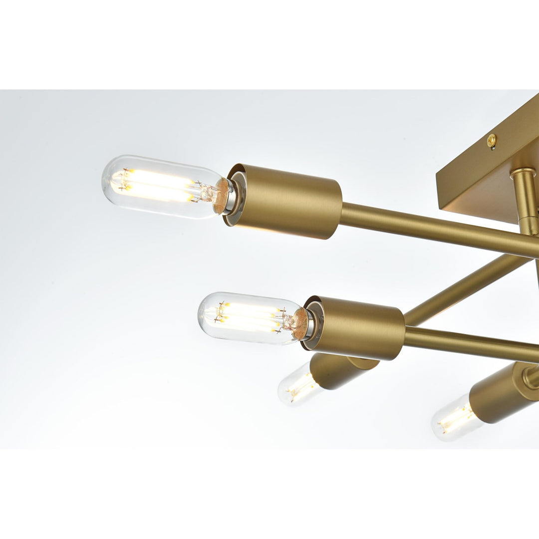 19 Inch Flush Mount In Satin Gold - View 5 - Joshua Marshal