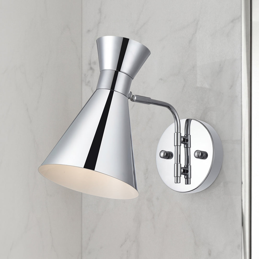6 Inch Wall Sconce In Chrome Chrome Finish - LIGHTING by Joshua Marshal