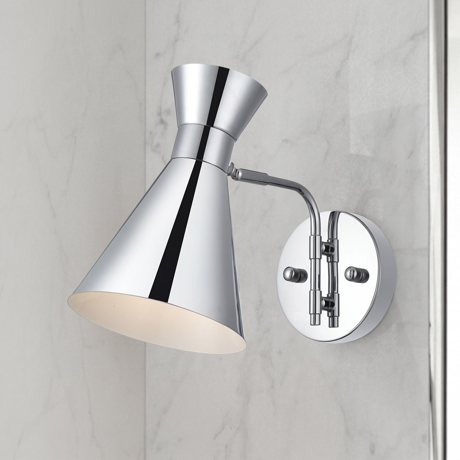 6 Inch Wall Sconce In Chrome Chrome Finish - LIGHTING by Joshua Marshal