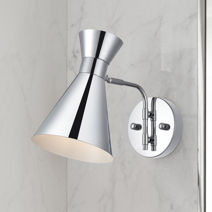 6 Inch Wall Sconce In Chrome Chrome Finish - LIGHTING by Joshua Marshal