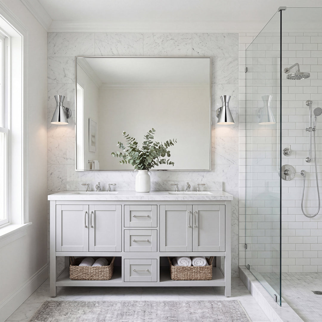6 Inch Wall Sconce In Chrome - View 2 - Joshua Marshal