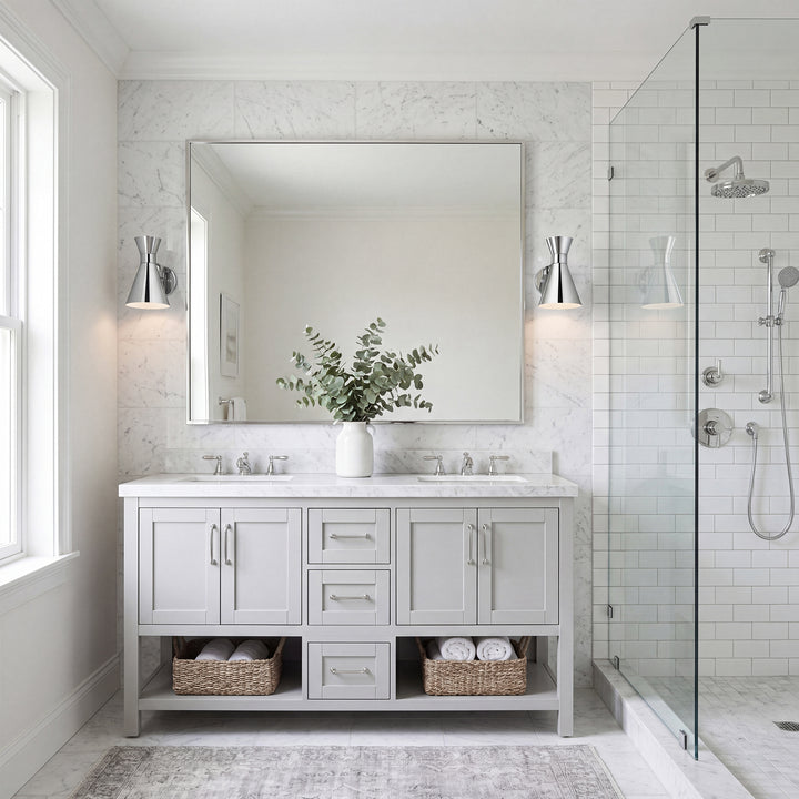 6 Inch Wall Sconce In Chrome - View 2 - Joshua Marshal