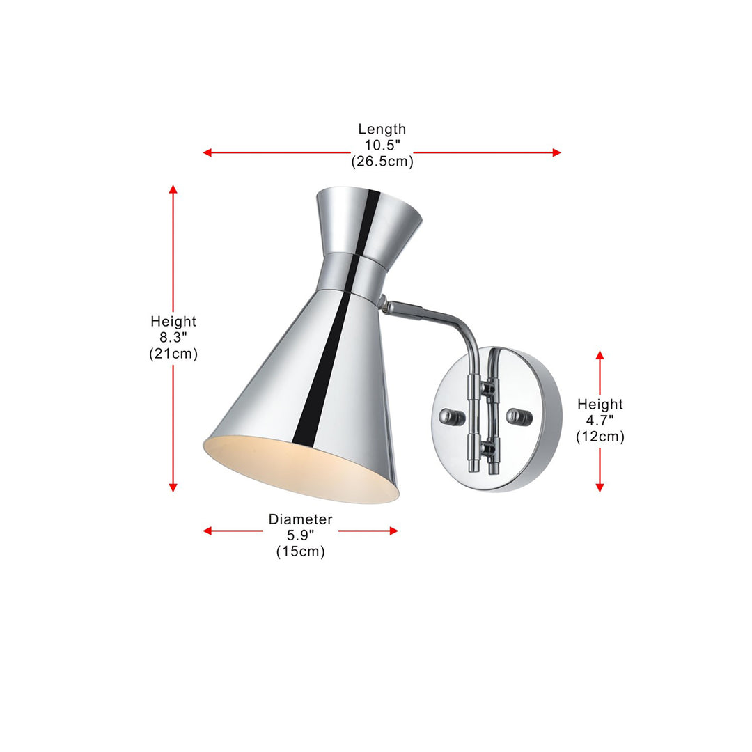 6 Inch Wall Sconce In Chrome - View 6 - Joshua Marshal