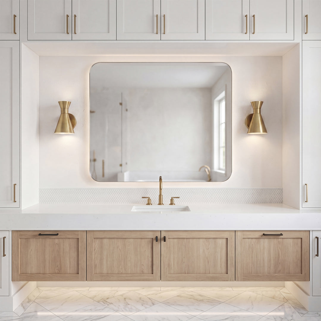 6 Inch Wall Sconce In Satin Gold - View 2 - Joshua Marshal