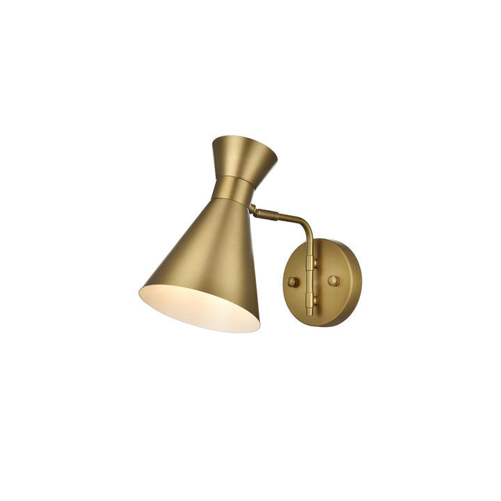 6 Inch Wall Sconce In Satin Gold - View 4 - Joshua Marshal