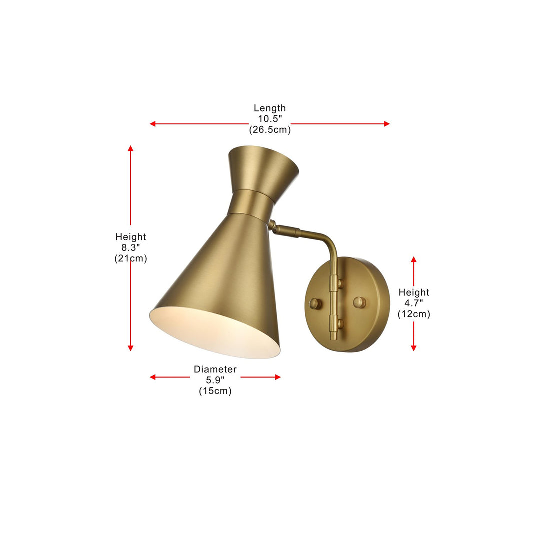 6 Inch Wall Sconce In Satin Gold - View 6 - Joshua Marshal