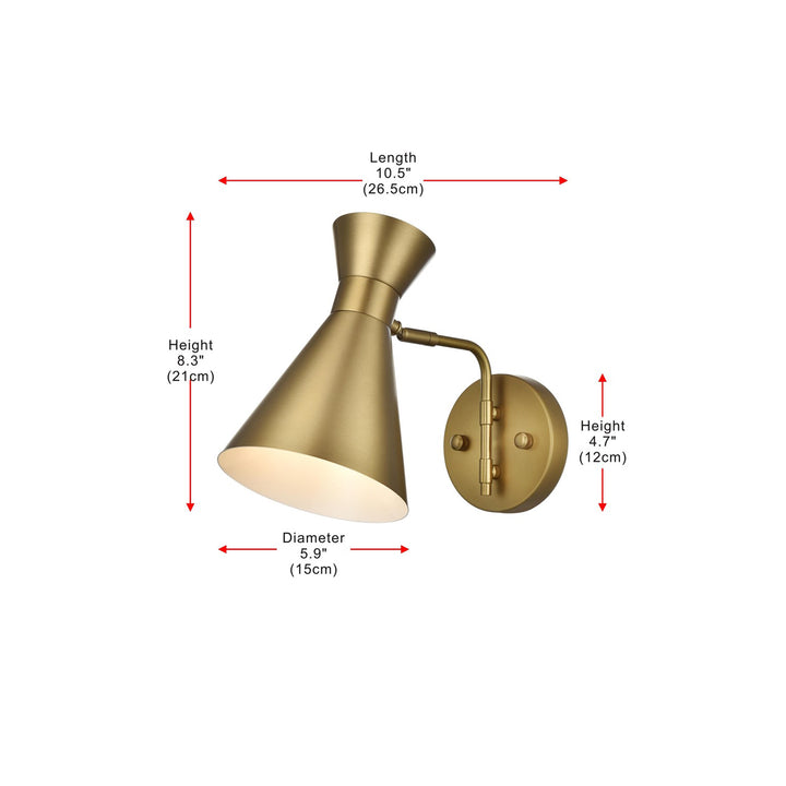 6 Inch Wall Sconce In Satin Gold - View 6 - Joshua Marshal