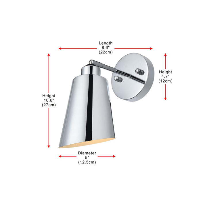 5 Inch Wall Sconce In Chrome - View 6 - Joshua Marshal