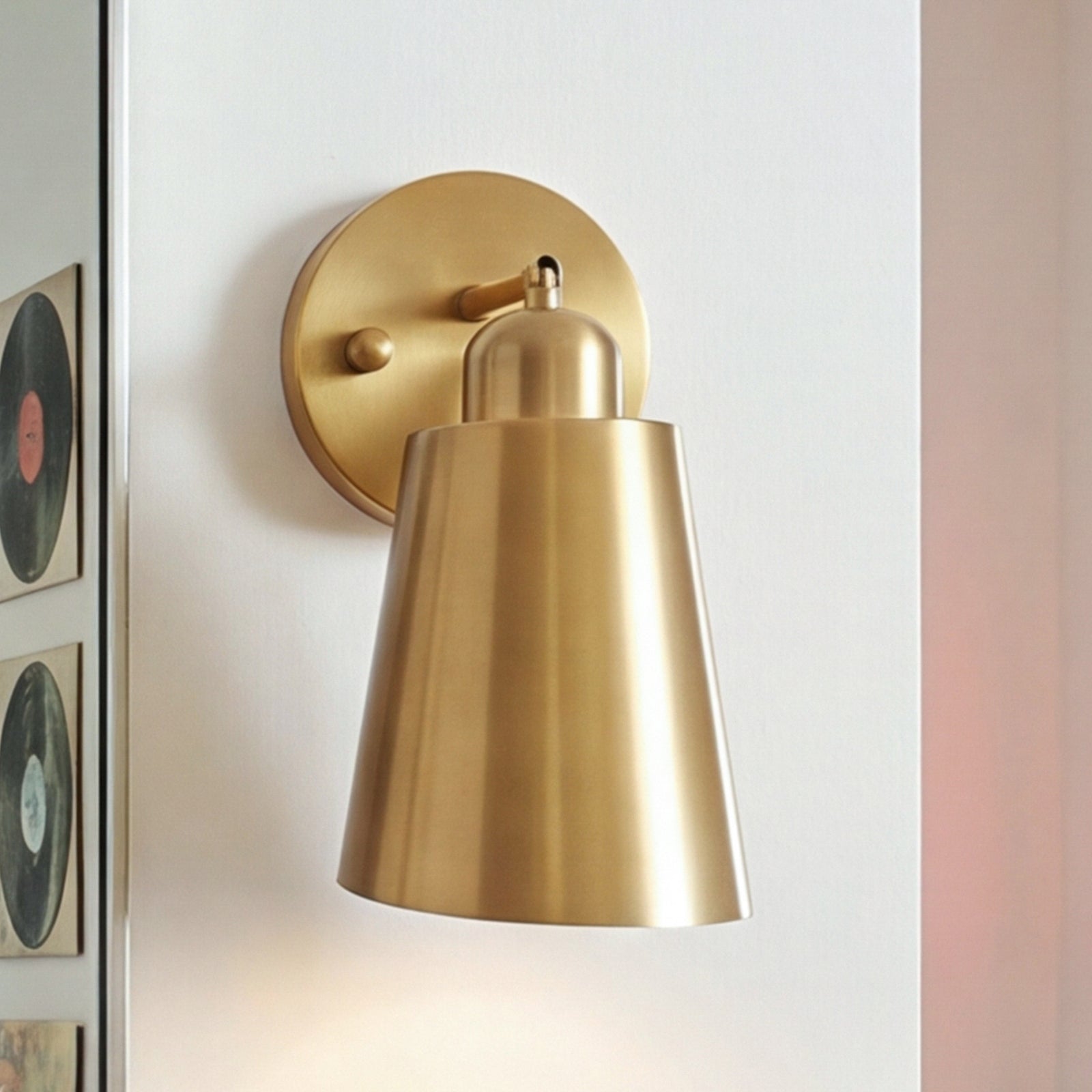 5 Inch Wall Sconce In Satin Gold Satin Gold Finish - LIGHTING by Joshua Marshal