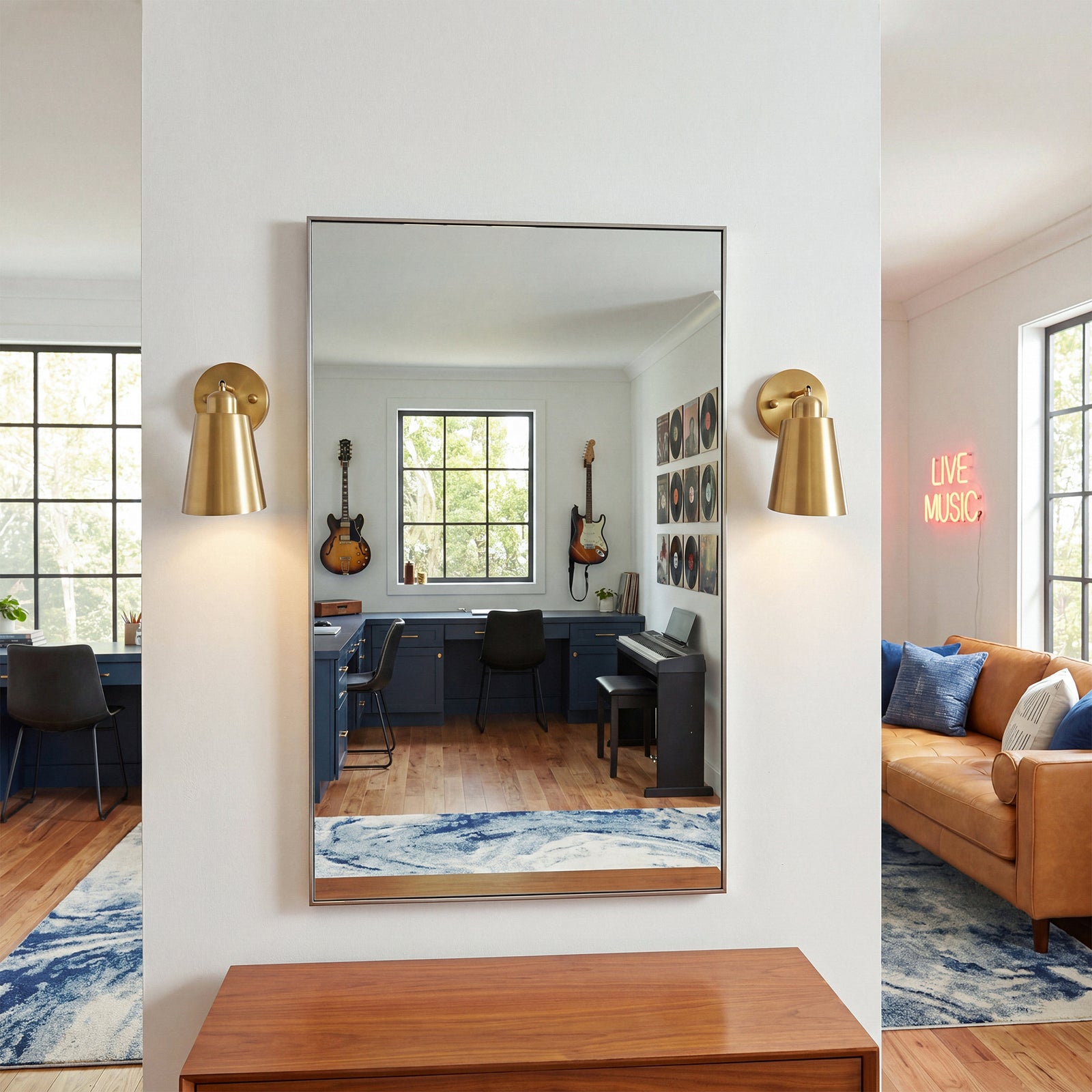 5 Inch Wall Sconce In Satin Gold - View 2 - Joshua Marshal