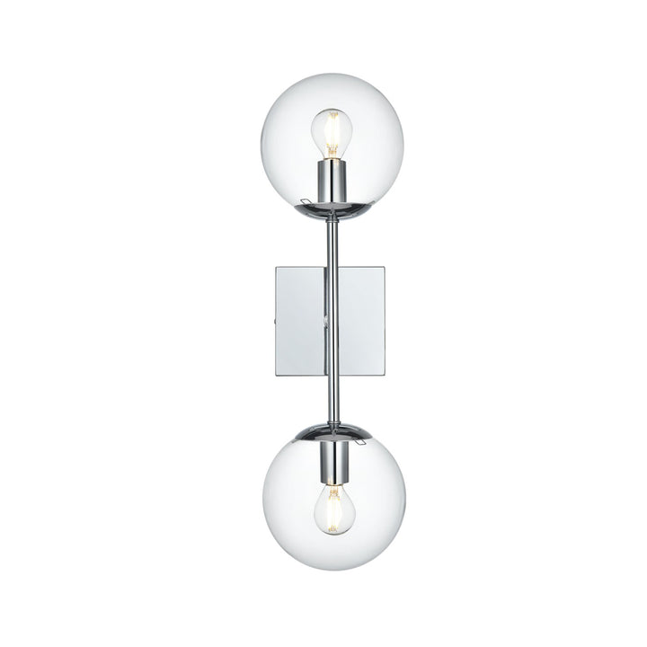 6 Inch Wall Sconce Clear Shade In Chrome - View 3 - Joshua Marshal