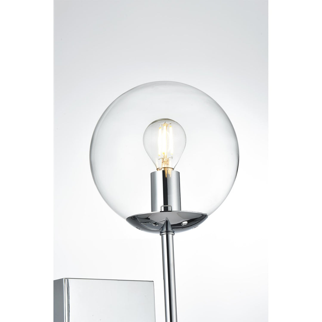 6 Inch Wall Sconce Clear Shade In Chrome - View 5 - Joshua Marshal