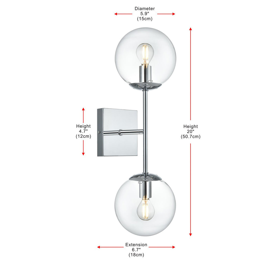 6 Inch Wall Sconce Clear Shade In Chrome - View 6 - Joshua Marshal