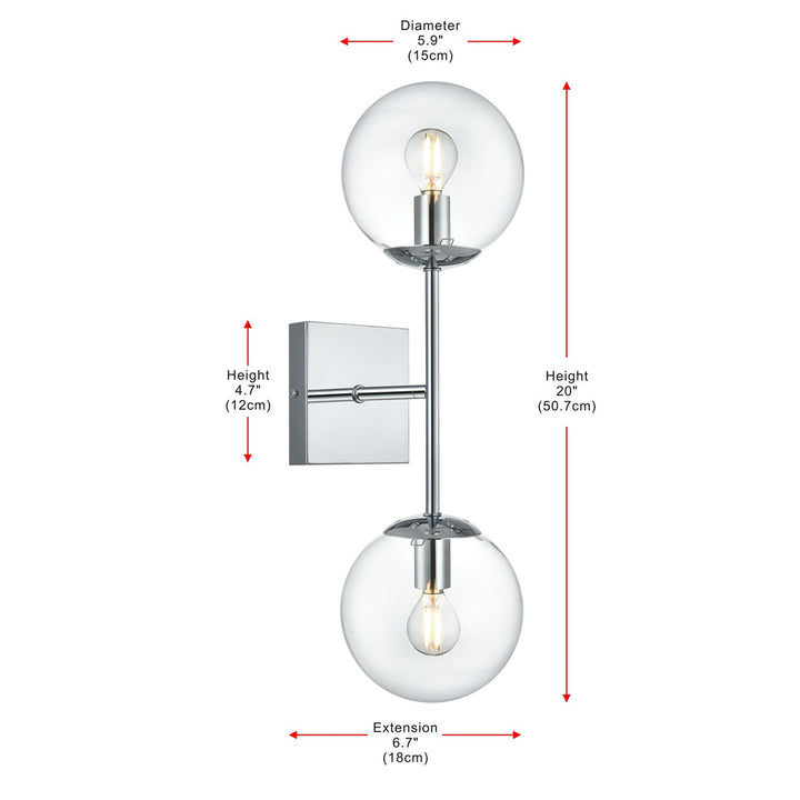 6 Inch Wall Sconce Clear Shade In Chrome - View 6 - Joshua Marshal
