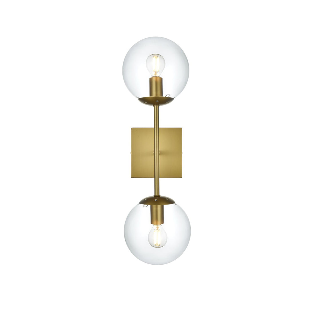6 Inch Wall Sconce Clear Shade In Satin Gold - View 3 - Joshua Marshal