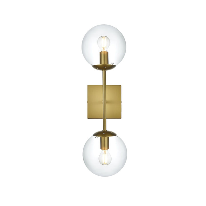 6 Inch Wall Sconce Clear Shade In Satin Gold - View 3 - Joshua Marshal