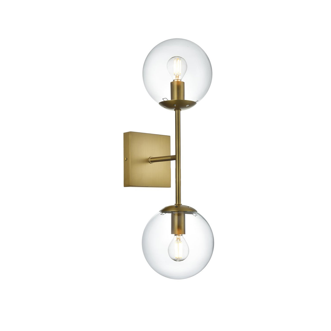 6 Inch Wall Sconce Clear Shade In Satin Gold - View 4 - Joshua Marshal