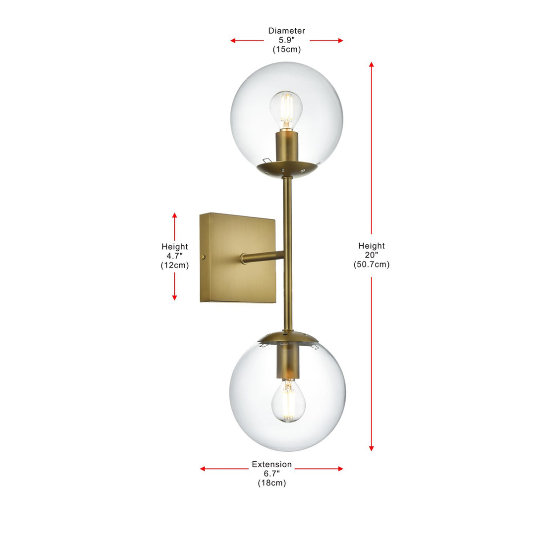 6 Inch Wall Sconce Clear Shade In Satin Gold - View 6 - Joshua Marshal
