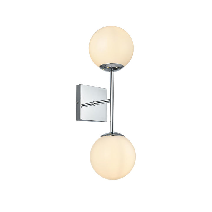 6 Inch Wall Sconce White Shade In Chrome - View 3 - Joshua Marshal
