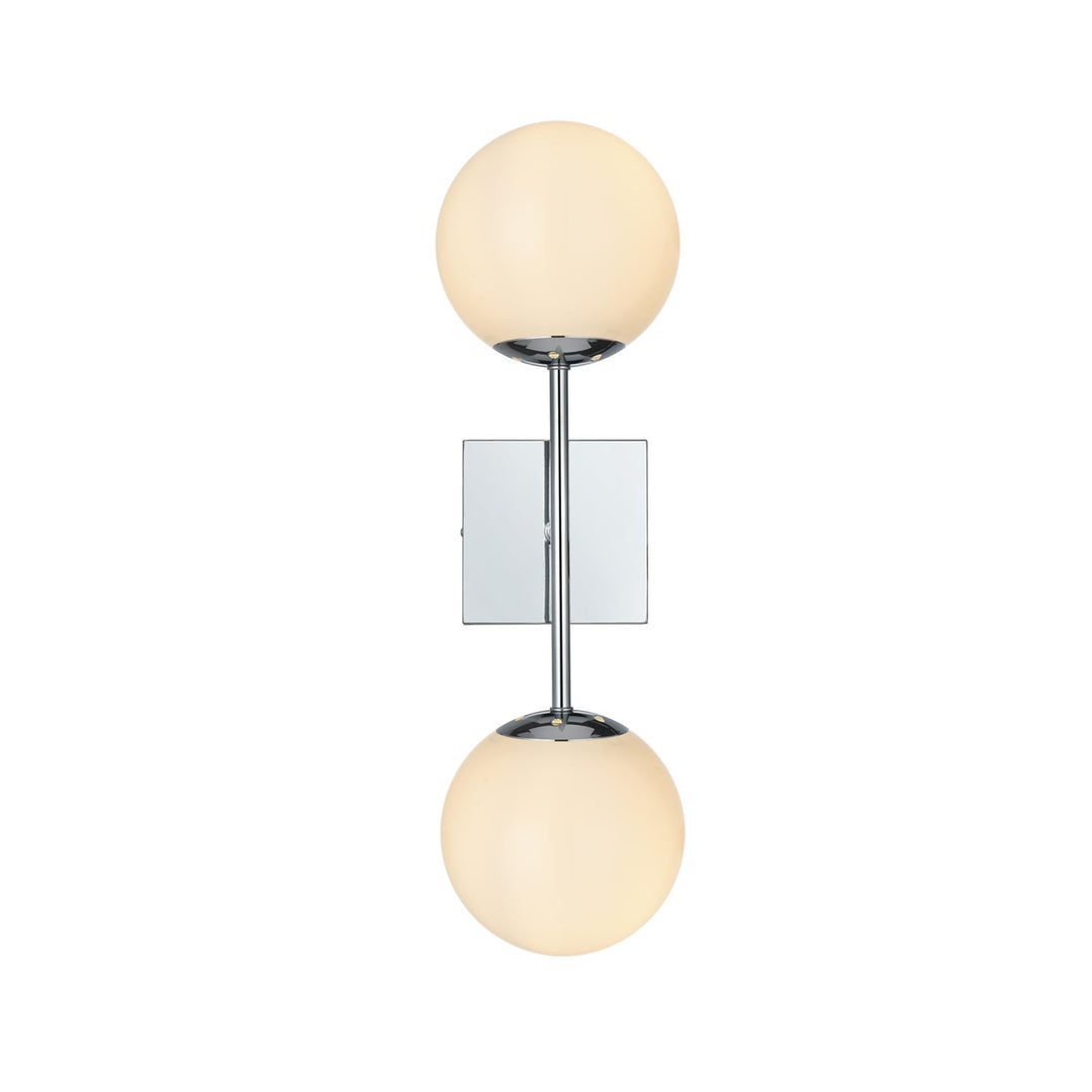 6 Inch Wall Sconce White Shade In Chrome - View 4 - Joshua Marshal
