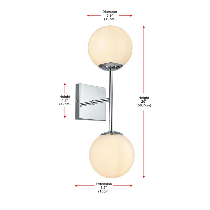 6 Inch Wall Sconce White Shade In Chrome - View 6 - Joshua Marshal